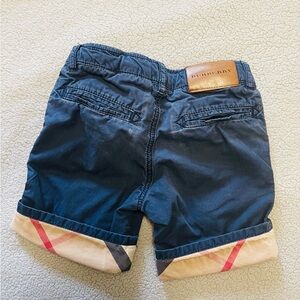 Burberry Kids Blue Shorts with Plaid Detail